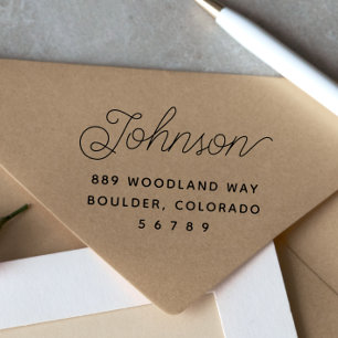 Tampon Auto-encreur Simple Modern Family Name Adresse de retour