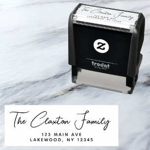 Tampon Auto-encreur Simple Modern Script Family Adresse de retour