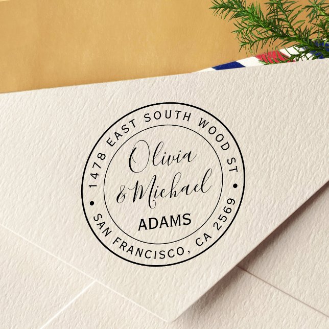 Tampon Auto-encreur Simple Moderne Calligraphie Adresse de retour (Créateur téléchargé)