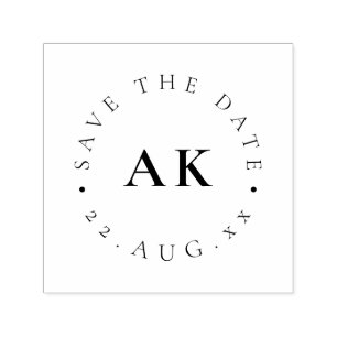 Tampon Auto-encreur Simple Monogramme Circle Police minimaliste modern