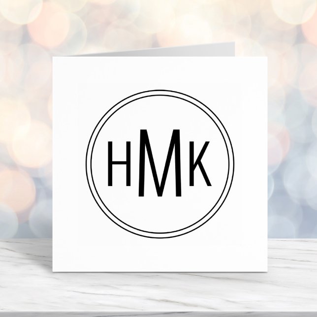 Tampon Auto-encreur Simple Nettoyer Monogramme 3 Initiales (Créateur téléchargé)