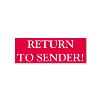 Simple "RETOUR À SENDER !" Timbre en caoutchouc