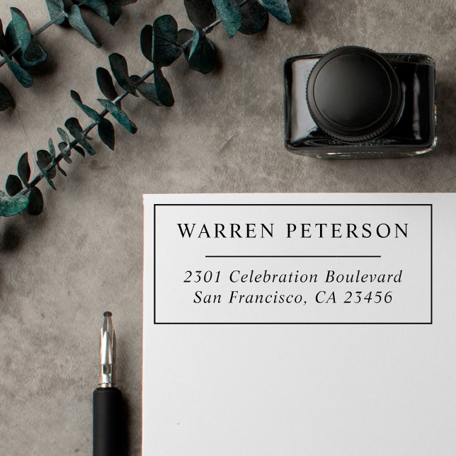 Tampon Auto-encreur Simplement professionnel | Nom et adresse de retou (Créateur téléchargé)