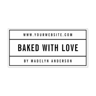 Tampon Auto-encreur Site Web De Nom Gras Bordée Moderne Cuit Avec Amou