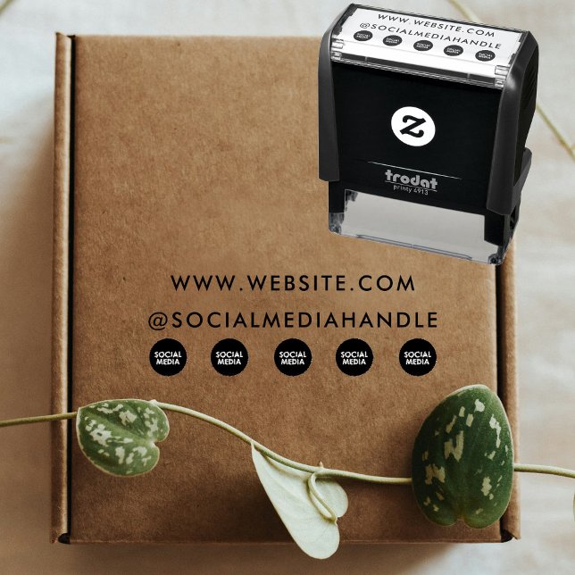 Tampon Auto-encreur Site Web Médias sociaux Icônes Entreprise Promotio (Website Social Media Icons Business Promotional Self-inking Stamp)