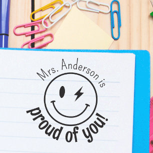 Tampon Auto-encreur Smile personnalisé Face Eomji Fière de vous