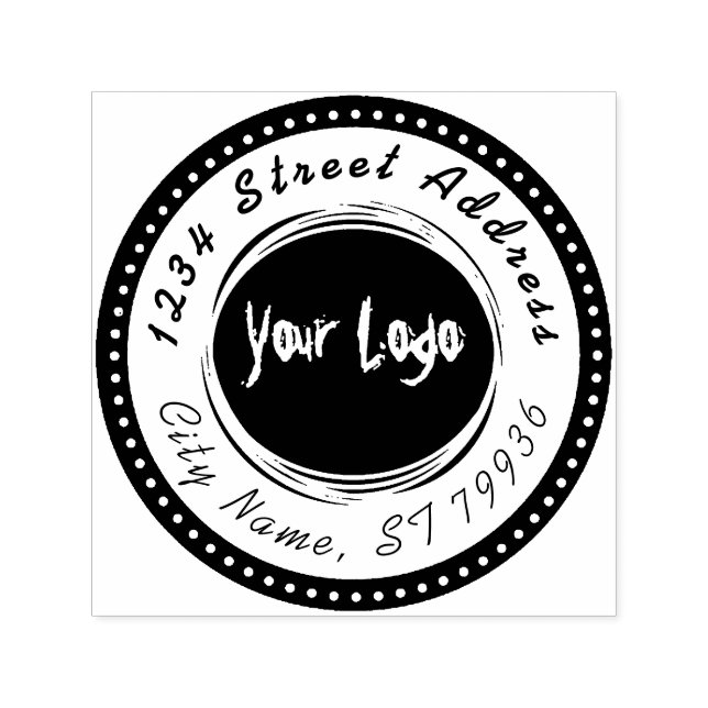Tampon Auto-encreur Société Logo Personnalisée Avec Adresse (Design)