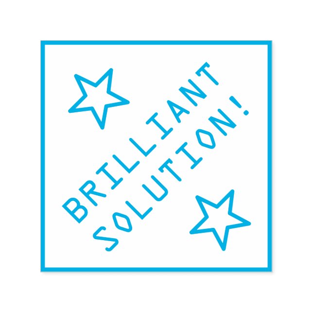 Tampon Auto-encreur "SOLUTION BRILLANTE !" Timbre en caoutchouc de l'é (Design)