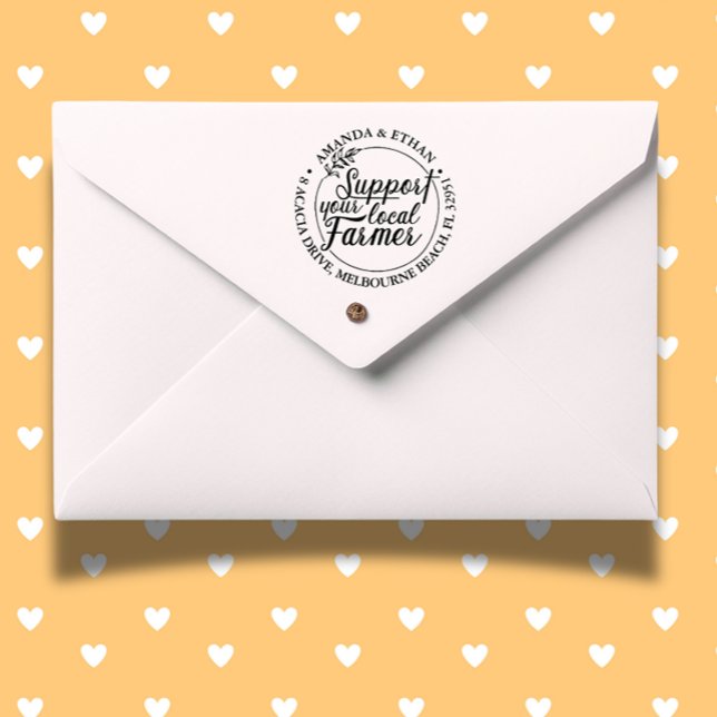 Tampon Auto-encreur Soutenez votre thème Farner local (Show your appreciation with the Support Your Local Farmer self-inking stamp.)