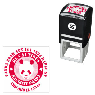 Tampon Auto-encreur Soyez prudent Naught Panda Adresse de retour