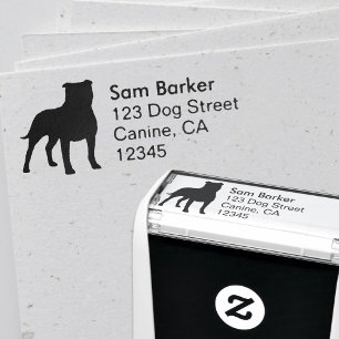 Tampon Auto-encreur Staffordshire Bull Terrier Dog Adresse de retour