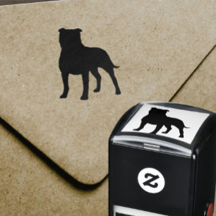 Tampon Auto-encreur Staffordshire Bull Terrier Staffy Chien Silhouette