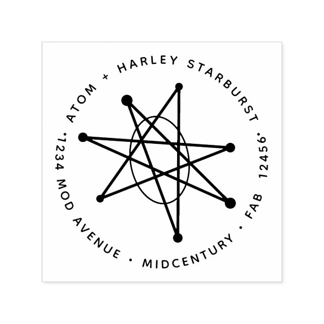 Tampon Auto-encreur Starburst moderne atomique Galaxy MCM (Design)