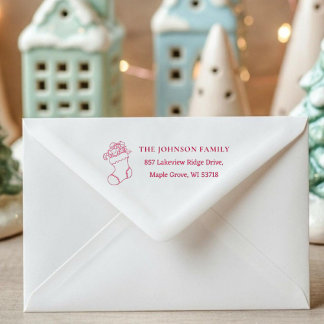 Tampon Auto-encreur [Stocking Stamp] Custom Christmas Card Address
