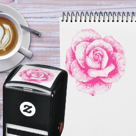Tampon Auto-encreur Style artistique Vintage élégant Fleur Rose gravé