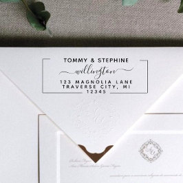 Tampon Auto-encreur Stylish Script Retourner l'adresse auto-écriture T