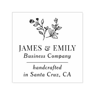 Tampon Auto-encreur Succursales botaniques Feuilles Couple Business Co