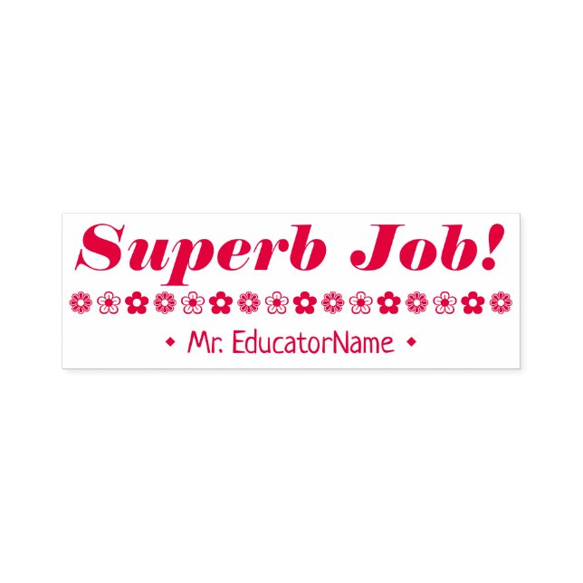 Tampon Auto-encreur "Superbe tâche !" + Nom de l'instructeur Timbre en (Design)