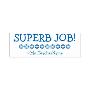 Tampon Auto-encreur "SUPERBE TRAVAIL !" Timbre en caoutchouc Tutor
