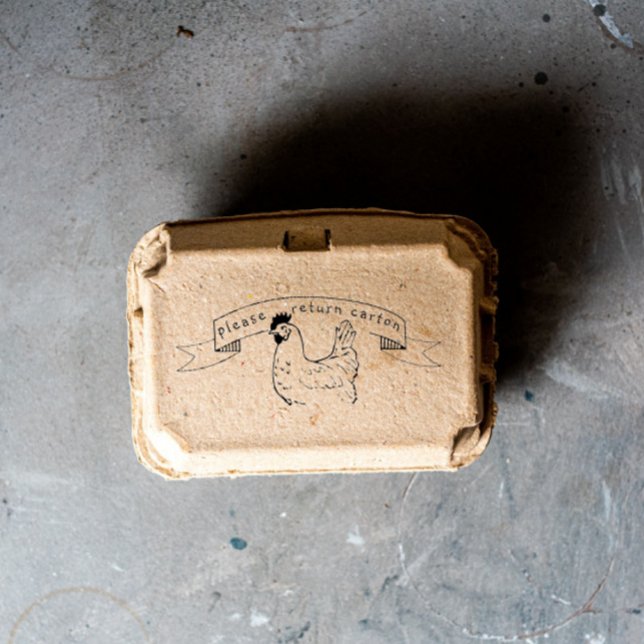 Tampon Auto-encreur Tampon de carton d'oeuf de retour de ferme moderne (Créateur téléchargé)