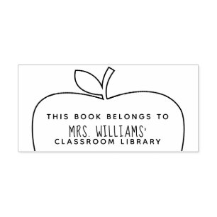 Tampon Auto-encreur Teacher Classroom Library Apple Outline
