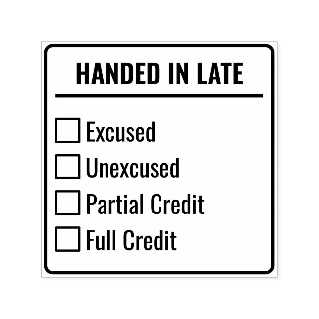 Tampon Auto-encreur Teacher Student Late Grading Checklist (Design)