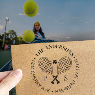 Tampon Auto-encreur Tennis match parfait Nom personnalisé Adresse de r
