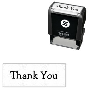 Tampon Auto-encreur Texte personnalisé Merci Petite Fleurs