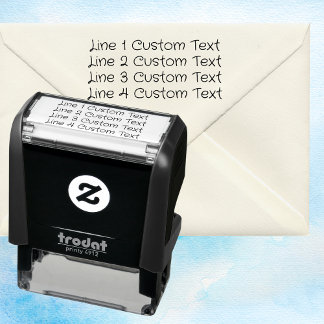 Tampon Auto-encreur Texte personnalisé traditionnel 4 lignes de série