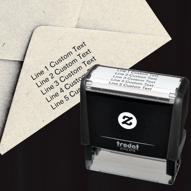 Tampon Auto-encreur Texte personnalisé traditionnel sur 5 lignes de sé (Créateur téléchargé)