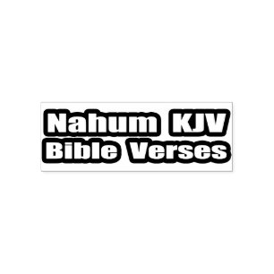 Tampon Auto-encreur Texte "Versets bibliques du KJV de Nahum"