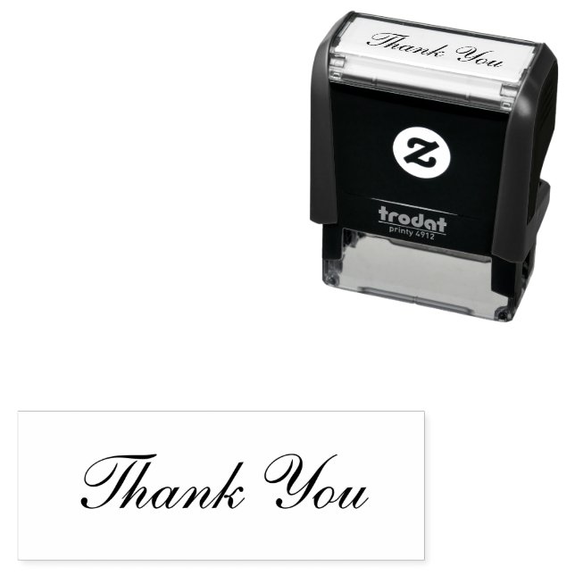 Tampon Auto-encreur Thank You Elegant Cursive Script Text Template (En situation)