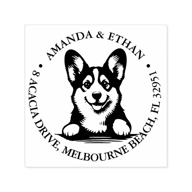 Tampon Auto-encreur Thème Corgi (Design)