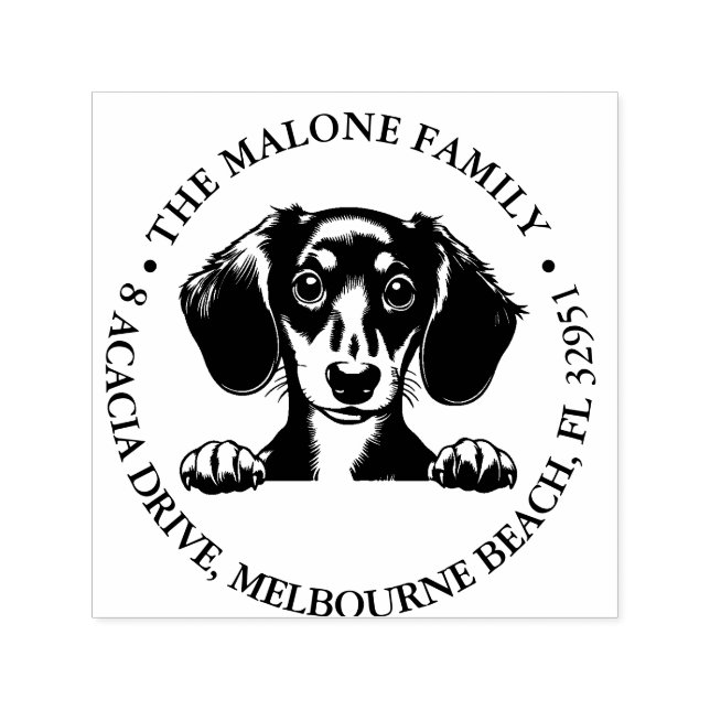 Tampon Auto-encreur Thème personnalisé Dachshund (Design)