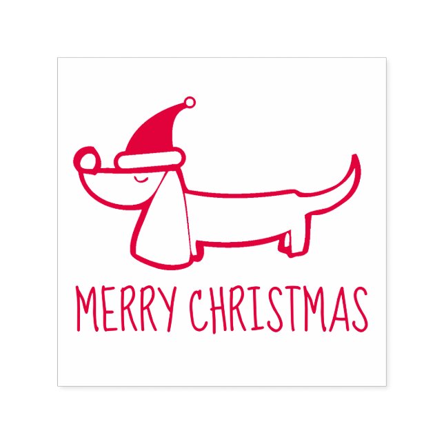 Tampon Auto-encreur Timbre auto-alimenté de Noël Dachshund (Design)