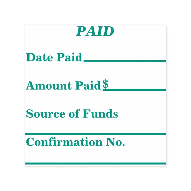 Tampon Auto-encreur Timbre auto-alimenté payé avec informations de pai (Design)