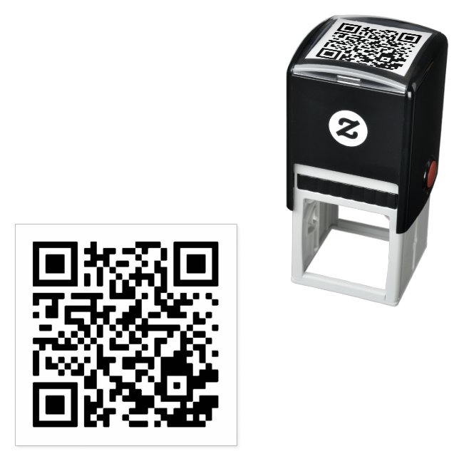 Tampon Auto-encreur Timbre auto-encastrable de code QR personnalisé 1, (En situation)