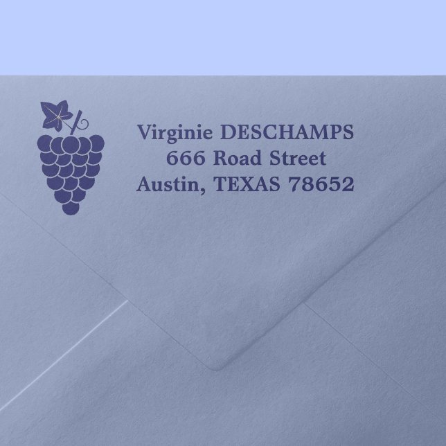 Tampon Auto-encreur Timbre auto-encastré de l'adresse de retour de rai (Grapes Return Address Self-inking Stamp)