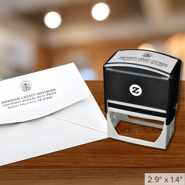 Tampon Auto-encreur Timbre auto-encastré de l'adresse de retour du log (Custom Logo Return Address Self-inking Stamp, Customizable for Any Industry)