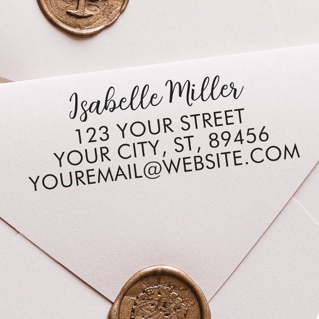 Tampon Auto-encreur Timbre auto-encastré de l'adresse de retour simple (Créateur téléchargé)