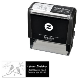 Tampon Auto-encreur Timbre auto-encreur Paire de Merles Bleus