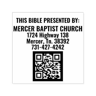 Tampon Auto-encreur Timbre automatique de l'église Mercer Baptist