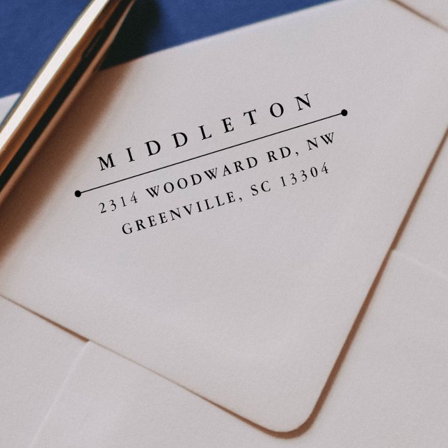 Tampon Auto-encreur Timbre d'adresse de retour automatique "classique" (Simple Typography Elegant Return Address Self Inking Stamp)