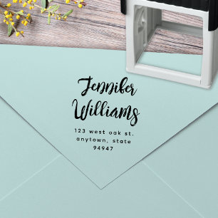 Tampon Auto-encreur Timbre d'adresse de retour du script de calligraph