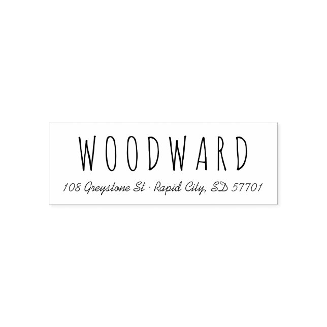 Tampon Auto-encreur Timbre d'adresse de retour du script simple à main (Design)