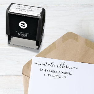 Tampon Auto-encreur Timbre d'adresse de retour   Elégant timbre auto-e
