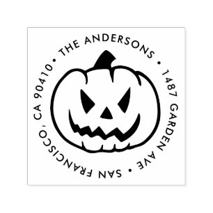 Tampon Auto-encreur Timbre d'adresse de retour Halloween
