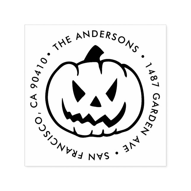 Tampon Auto-encreur Timbre d'adresse de retour Halloween (Design)