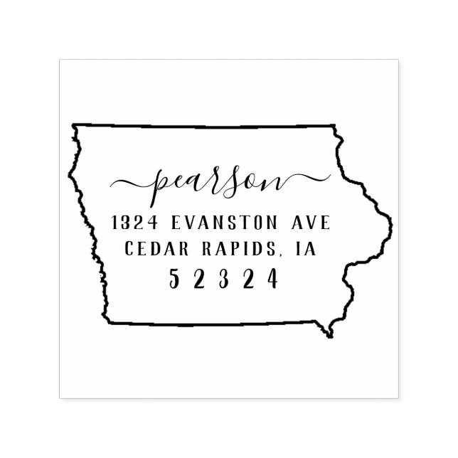 Tampon Auto-encreur Timbre d'adresse de retour Iowa auto-allumage (Design)