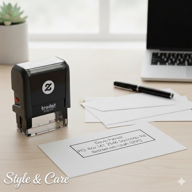 Tampon Auto-encreur Timbre d'adresse élégant pour les invitations ou l (Elegant Address Stamp for Invitations or Envelopes)